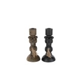 CANDLE HOLDER IRO WOOD BLACK OR WHITE PRICE PER PIECE - CANDLE HOLDERS, CANDLES